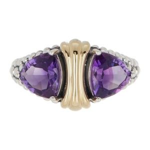 NWT $695 Lagos Amethyst 18K Gold Ring Size 7